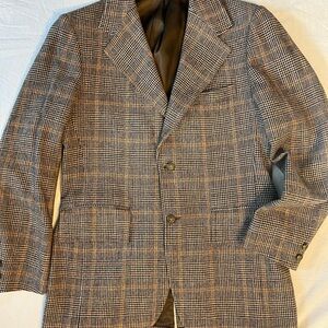 Vintage Pendleton Men's Houndstooth Blazer in Black and Brown